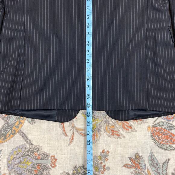 Ralph Lauren Men's Black Label Slim 2 Button Black Pinstripe Wool Blazer 38R - Picture 11 of 12